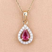 Load image into Gallery viewer, 1.03 Carat Genuine Ruby and White Diamond 14K Yellow Gold Pendant