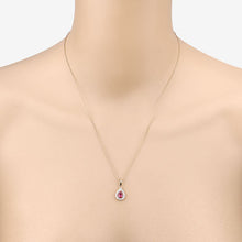 Load image into Gallery viewer, 1.03 Carat Genuine Ruby and White Diamond 14K Yellow Gold Pendant
