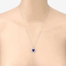 Load image into Gallery viewer, 3.74 Carat Genuine Tanzanite and White Diamond 14K White Gold Pendant