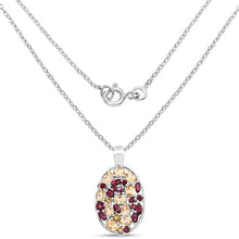Load image into Gallery viewer, 2.88 Carat Genuine Citrine and Rhodolite .925 Sterling Silver Pendant