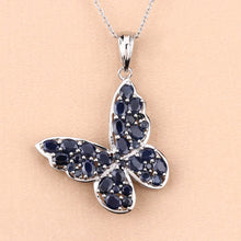 Load image into Gallery viewer, 4.36 Carat Genuine Blue Sapphire .925 Sterling Silver Pendant