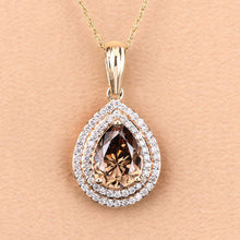 Load image into Gallery viewer, IGI Certified 2.01 Carat Genuine Brown Diamond Center and 0.29cttw White Diamond 18K Yellow Gold Pendant (2.30cttw)