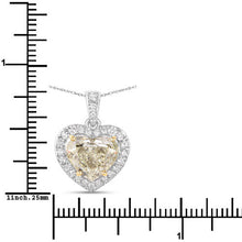 将图片加载到图库查看器,IGI Certified 4.51 Carat Genuine Light Yellow Diamond Center and 0.45cttw White Diamond 18K White Gold Pendant (4.96cttw)