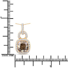 Load image into Gallery viewer, IGI Certified 2.50 Carat Genuine Brown Diamond Center and 0.31cttw White Diamond 18K Yellow Gold Pendant (2.81cttw)