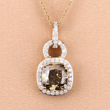 Load image into Gallery viewer, IGI Certified 2.50 Carat Genuine Brown Diamond Center and 0.31cttw White Diamond 18K Yellow Gold Pendant (2.81cttw)