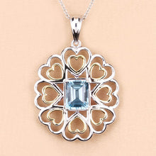 Load image into Gallery viewer, 2.60 Carat Genuine Blue Topaz .925 Sterling Silver Pendant
