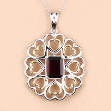 将图片加载到图库查看器,2.55 Carat Genuine Garnet .925 Sterling Silver Pendant
