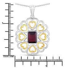 将图片加载到图库查看器,2.55 Carat Genuine Garnet .925 Sterling Silver Pendant
