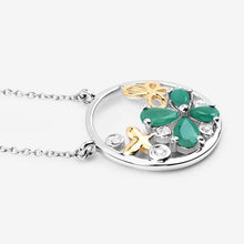 Load image into Gallery viewer, 1.35 Carat Genuine Emerald and White Topaz .925 Sterling Silver Pendant