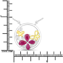 Load image into Gallery viewer, 1.47 Carat Genuine Ruby and White Topaz .925 Sterling Silver Pendant