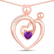 Load image into Gallery viewer, 0.25 Carat Genuine Amethyst .925 Sterling Silver Pendant