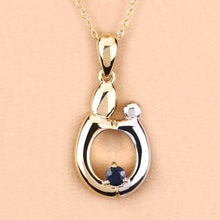 Load image into Gallery viewer, 0.19 Carat Genuine Blue Sapphire .925 Sterling Silver Pendant