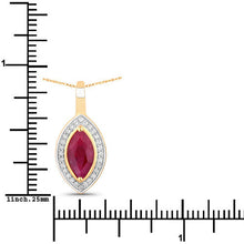 Load image into Gallery viewer, 1.52 Carat Genuine Ruby and White Diamond 10K Yellow Gold Pendant
