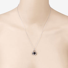 Load image into Gallery viewer, 1.24 Carat Genuine Blue Sapphire and White Diamond 10K White Gold Pendant