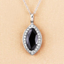 Load image into Gallery viewer, 2.29 Carat Genuine Blue Sapphire and White Diamond 10K White Gold Pendant