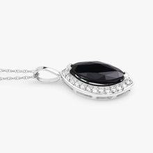 Load image into Gallery viewer, 2.29 Carat Genuine Blue Sapphire and White Diamond 10K White Gold Pendant