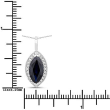 Load image into Gallery viewer, 2.29 Carat Genuine Blue Sapphire and White Diamond 10K White Gold Pendant