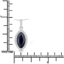Load image into Gallery viewer, 2.27 Carat Genuine Blue Sapphire and White Diamond 10K White Gold Pendant