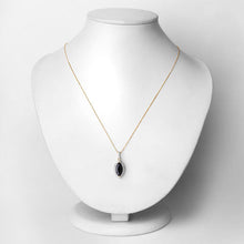 Load image into Gallery viewer, 2.27 Carat Genuine Blue Sapphire and White Diamond 10K Yellow Gold Pendant