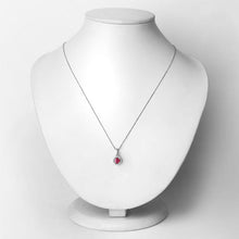 Load image into Gallery viewer, 0.62 Carat Genuine Ruby and White Diamond 14K White Gold Pendant