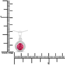 Load image into Gallery viewer, 0.62 Carat Genuine Ruby and White Diamond 14K White Gold Pendant