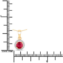 Load image into Gallery viewer, 0.62 Carat Genuine Ruby and White Diamond 14K Yellow Gold Pendant