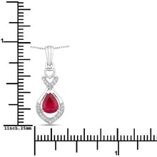 Load image into Gallery viewer, 0.86 Carat Genuine Ruby and White Diamond 14K White Gold Pendant