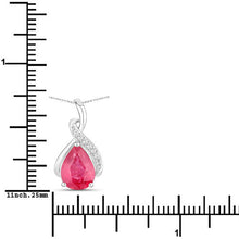 Load image into Gallery viewer, 1.98 Carat Genuine Ruby and White Diamond 14K White Gold Pendant
