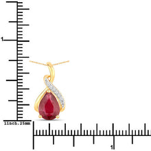 Load image into Gallery viewer, 1.98 Carat Genuine Ruby and White Diamond 14K Yellow Gold Pendant