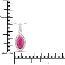 Load image into Gallery viewer, 1.60 Carat Genuine Ruby and White Diamond 14K White Gold Pendant