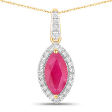 Load image into Gallery viewer, 1.60 Carat Genuine Ruby and White Diamond 14K Yellow Gold Pendant