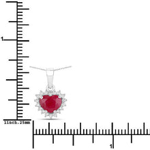 Load image into Gallery viewer, 1.48 Carat Genuine Ruby and White Diamond 14K White Gold Pendant