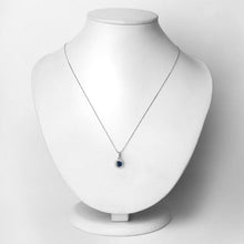 Load image into Gallery viewer, 0.72 Carat Genuine Blue Sapphire and White Diamond 14K White Gold Pendant