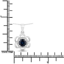 Load image into Gallery viewer, 0.94 Carat Genuine Blue Sapphire and White Diamond 14K White Gold Pendant