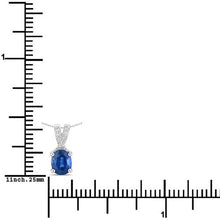 Load image into Gallery viewer, 0.71 Carat Genuine Blue Sapphire and White Diamond 14K White Gold Pendant