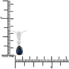 Load image into Gallery viewer, 0.85 Carat Genuine Blue Sapphire and White Diamond 14K White Gold Pendant