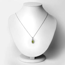 将图片加载到图库查看器,1.90 Carat Genuine Peridot and Lab Grown Diamond .925 Sterling Silver Pendant
