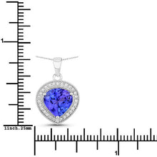 Load image into Gallery viewer, 2.58 Carat Genuine Tanzanite and White Diamond 14K White Gold Pendant