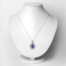 Load image into Gallery viewer, 4.61 Carat Genuine Tanzanite and White Diamond 14K White Gold(Two-Tone) Pendant