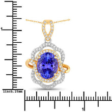 Load image into Gallery viewer, 4.61 Carat Genuine Tanzanite and White Diamond 14K White Gold(Two-Tone) Pendant