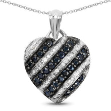 Load image into Gallery viewer, 1.55 Carat Genuine Blue Sapphire and White Topaz .925 Sterling Silver Pendant