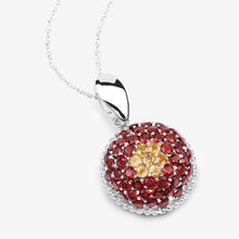 将图片加载到图库查看器,4.57 Carat Genuine Citrine and Garnet .925 Sterling Silver Pendant