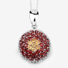 将图片加载到图库查看器,4.57 Carat Genuine Citrine and Garnet .925 Sterling Silver Pendant