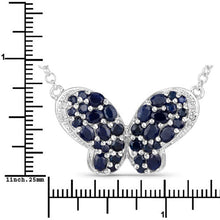 Load image into Gallery viewer, 3.83 Carat Genuine Blue Sapphire and White Zircon .925 Sterling Silver Pendant