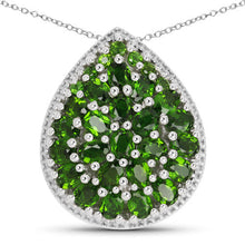 Load image into Gallery viewer, 4.65 Carat Genuine Chrome Diopside .925 Sterling Silver Pendant