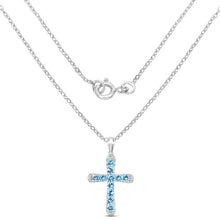 Load image into Gallery viewer, 3.85 Carat Genuine Blue Topaz .925 Sterling Silver Pendant