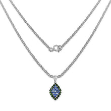 Load image into Gallery viewer, 1.40 Carat Genuine Tanzanite and Chrome Diopside .925 Sterling Silver Pendant