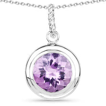 Load image into Gallery viewer, 8.00 Carat Genuine Amethyst .925 Sterling Silver Pendant