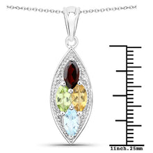 Load image into Gallery viewer, 2.35 Carat Genuine Multi Stones .925 Sterling Silver Pendant