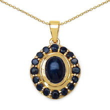 Load image into Gallery viewer, 3.02 Carat Genuine Blue Sapphire .925 Sterling Silver Pendant